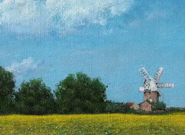 Chumleys Art Acrylic Painting - Heage Windmill